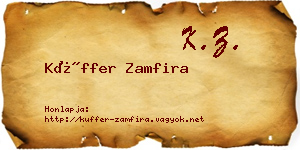 Küffer Zamfira névjegykártya